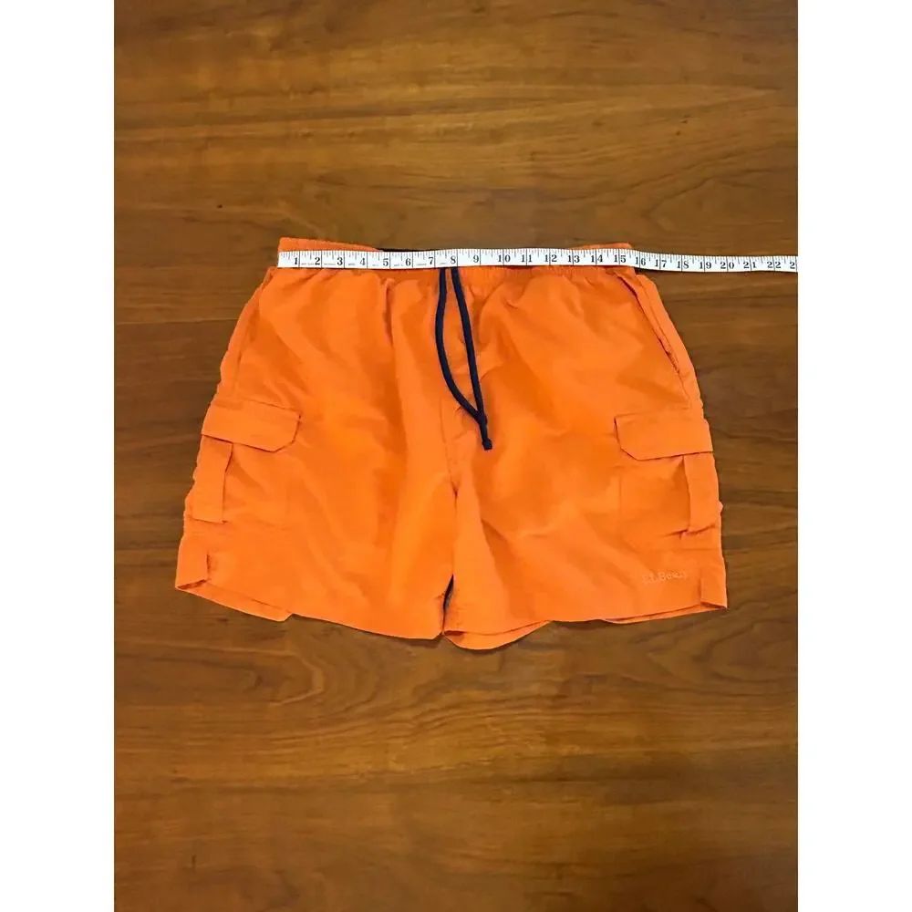 Orange L.L. Bean Cargo Mesh-Lined Swim Trunks | Water Shorts‎ - (Men's L)